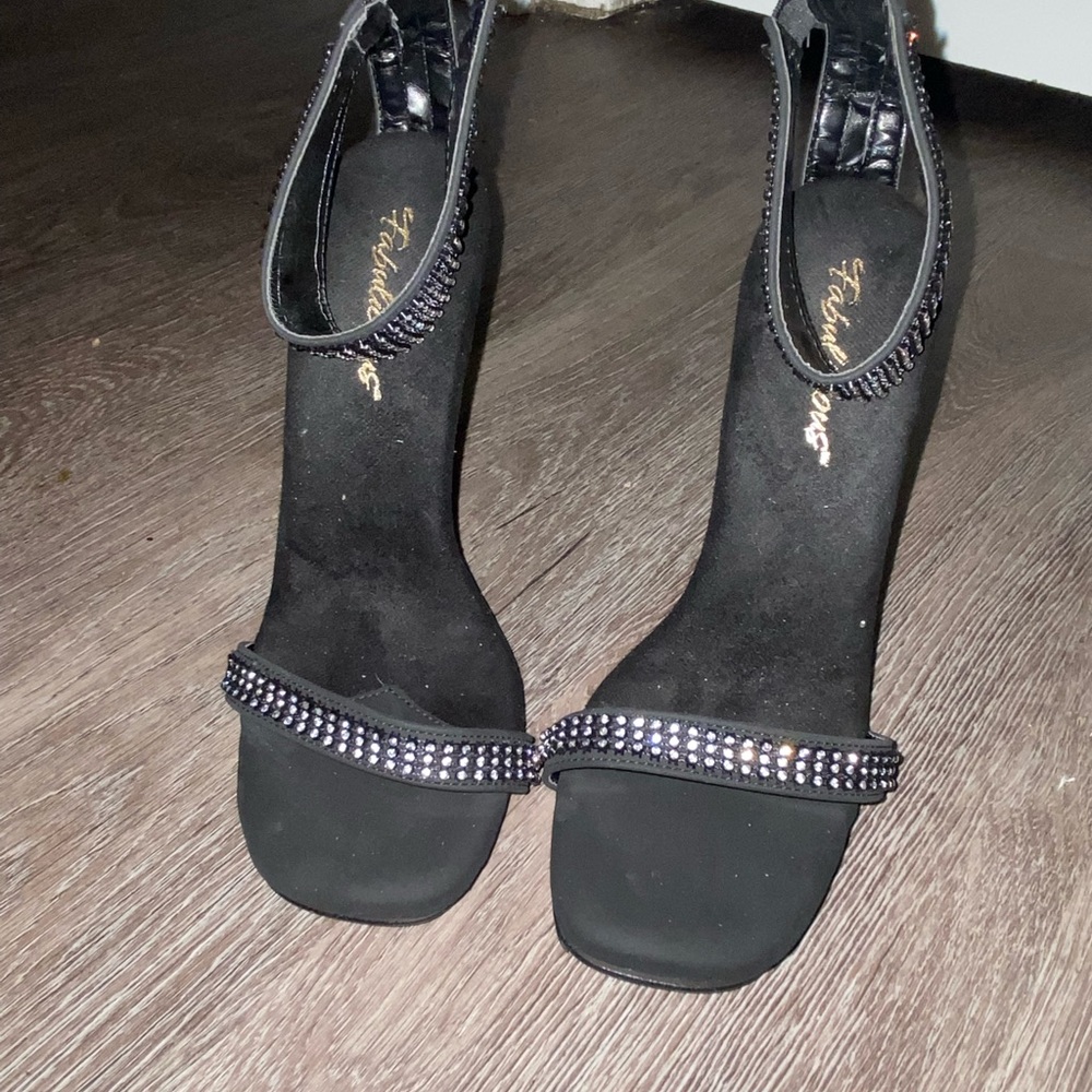 Rhinestone Ankle Cuff Mini Platform Stiletto High… - image 6